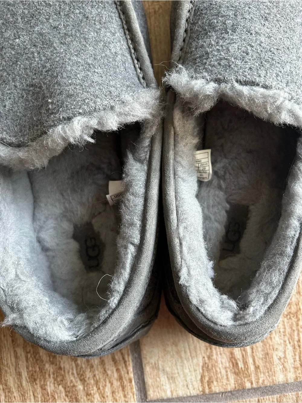 Men's UGG Australian Ascot Wool Moccasin Indoor Outdoor Slippers Cozy Gray 11